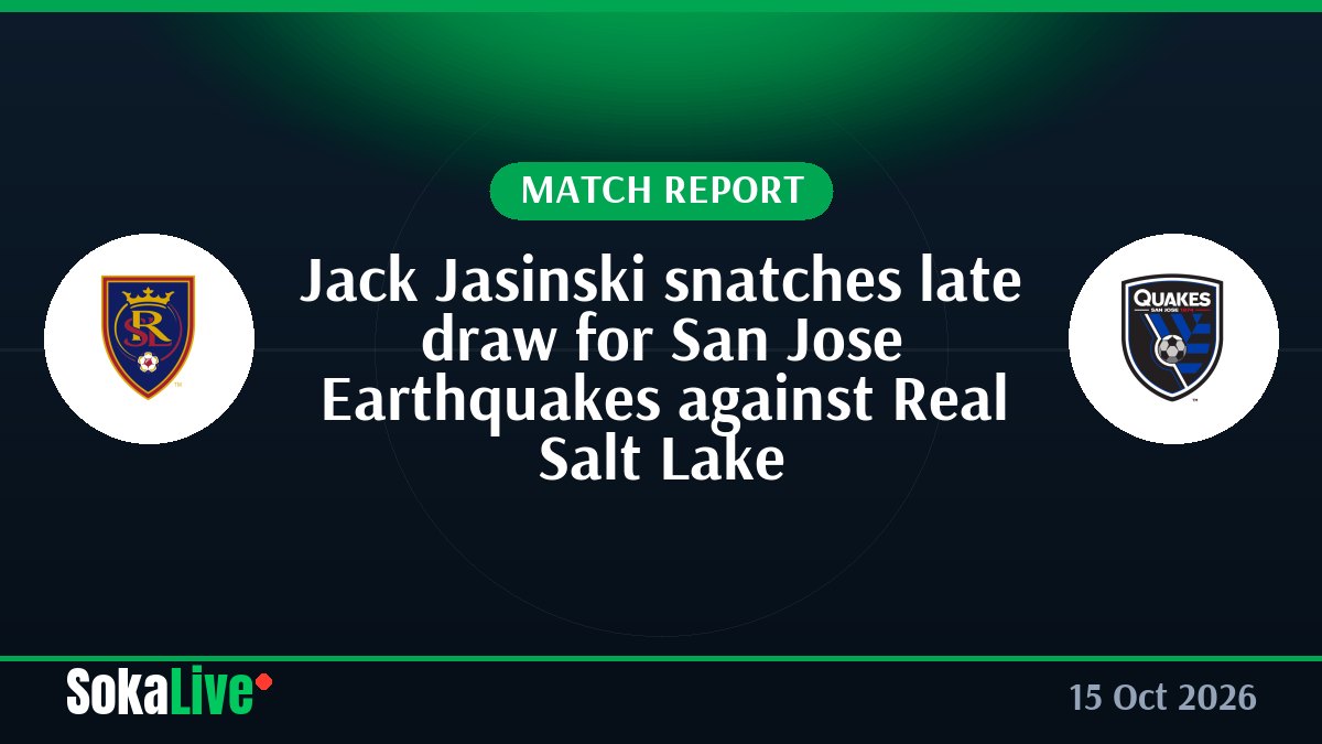 Jack Jasinski snatches late draw for San Jose Earthquakes against Real Salt Lake