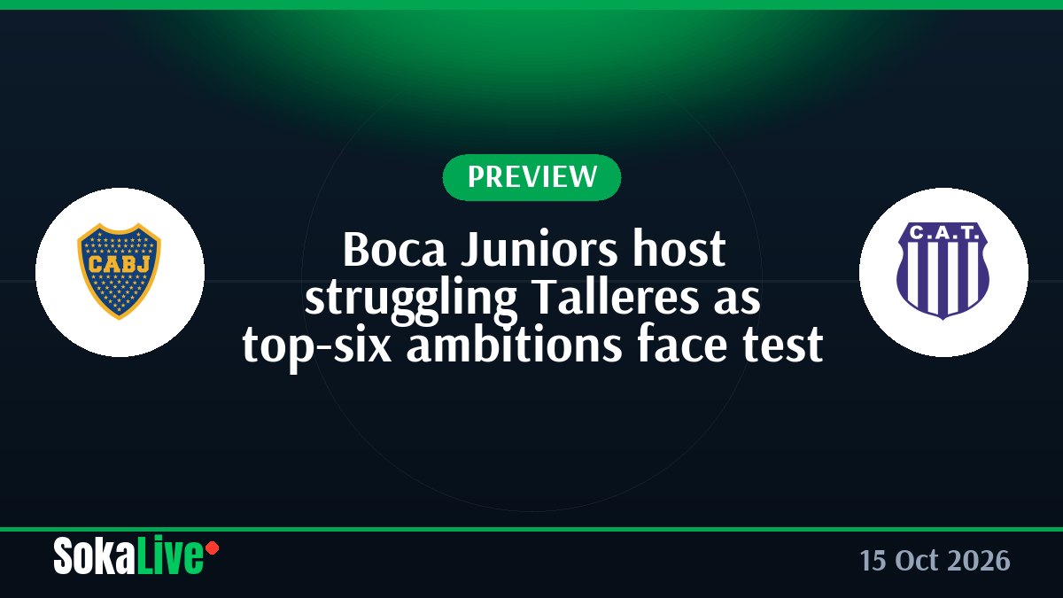 Boca Juniors host struggling Talleres as top-six ambitions face test