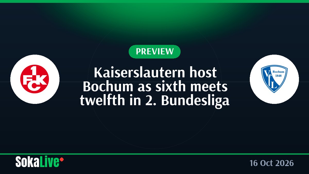 Kaiserslautern host Bochum as sixth meets twelfth in 2. Bundesliga