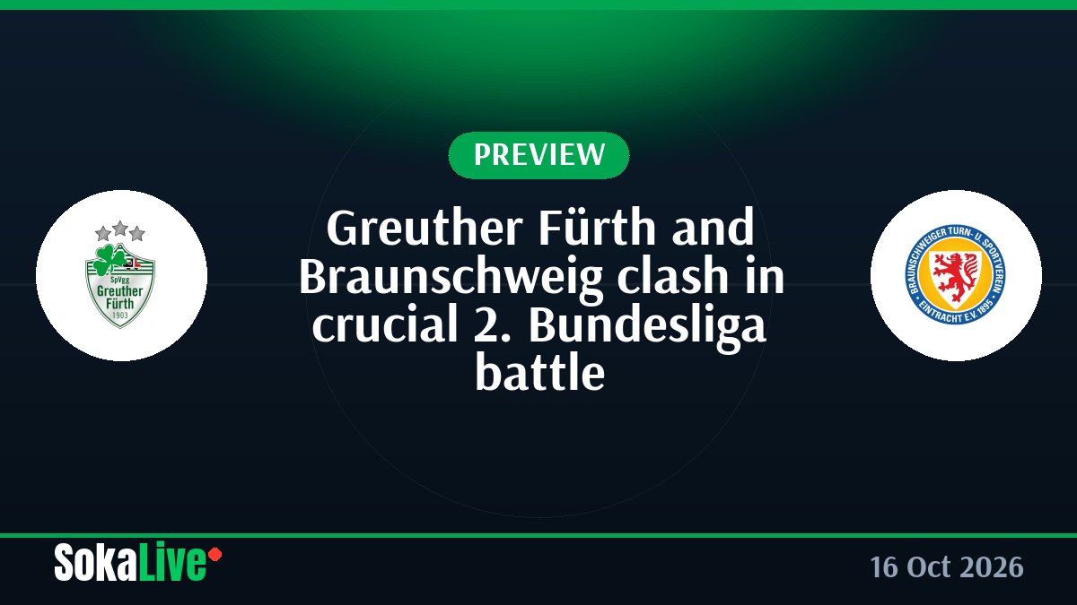 Greuther Fürth and Braunschweig clash in crucial 2. Bundesliga battle