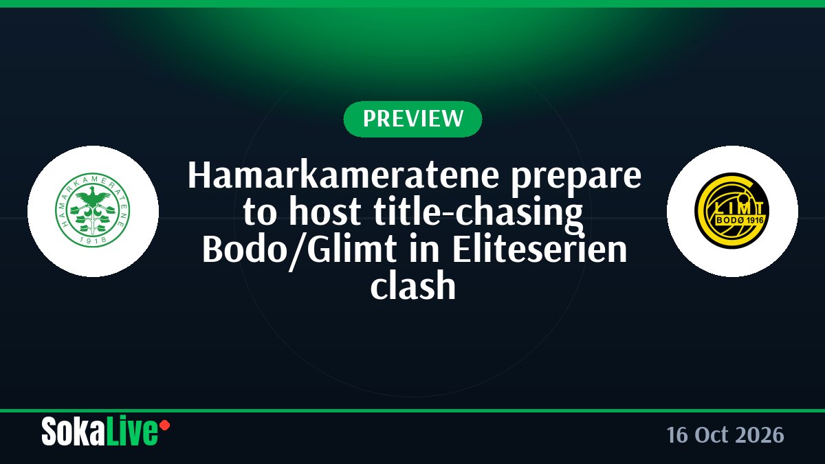Hamarkameratene prepare to host title-chasing Bodo/Glimt in Eliteserien clash