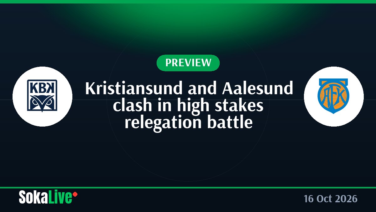 Kristiansund and Aalesund clash in high stakes relegation battle