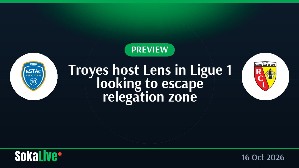 Troyes host Lens in Ligue 1 looking to escape relegation zone