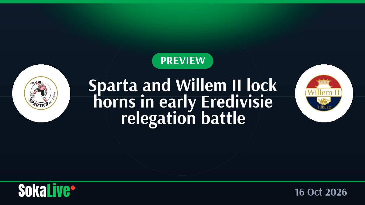 Sparta and Willem II lock horns in early Eredivisie relegation battle