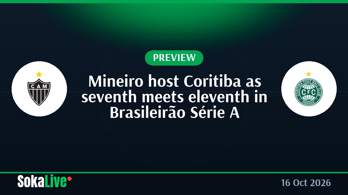 Mineiro host Coritiba as seventh meets eleventh in Brasileirão Série A