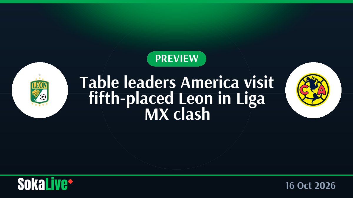 Table leaders America visit fifth-placed Leon in Liga MX clash