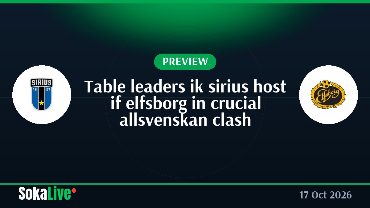 Table leaders ik sirius host if elfsborg in crucial allsvenskan clash