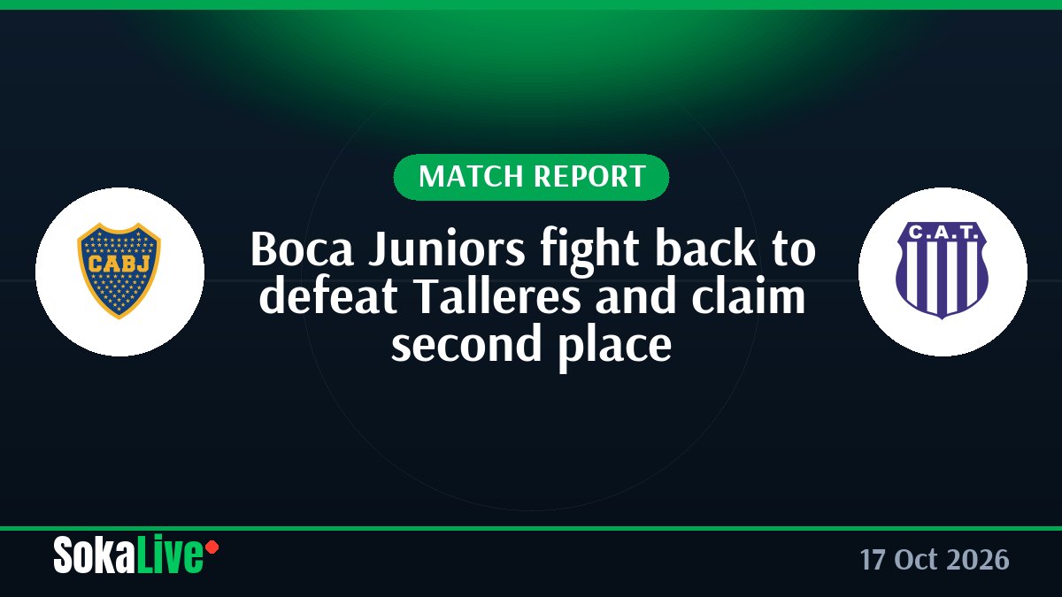 Boca Juniors fight back to defeat Talleres and claim second place