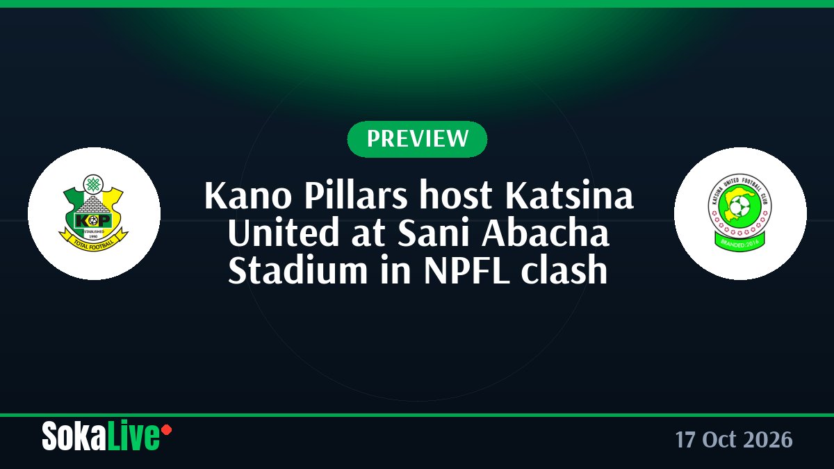 Kano Pillars host Katsina United at Sani Abacha Stadium in NPFL clash