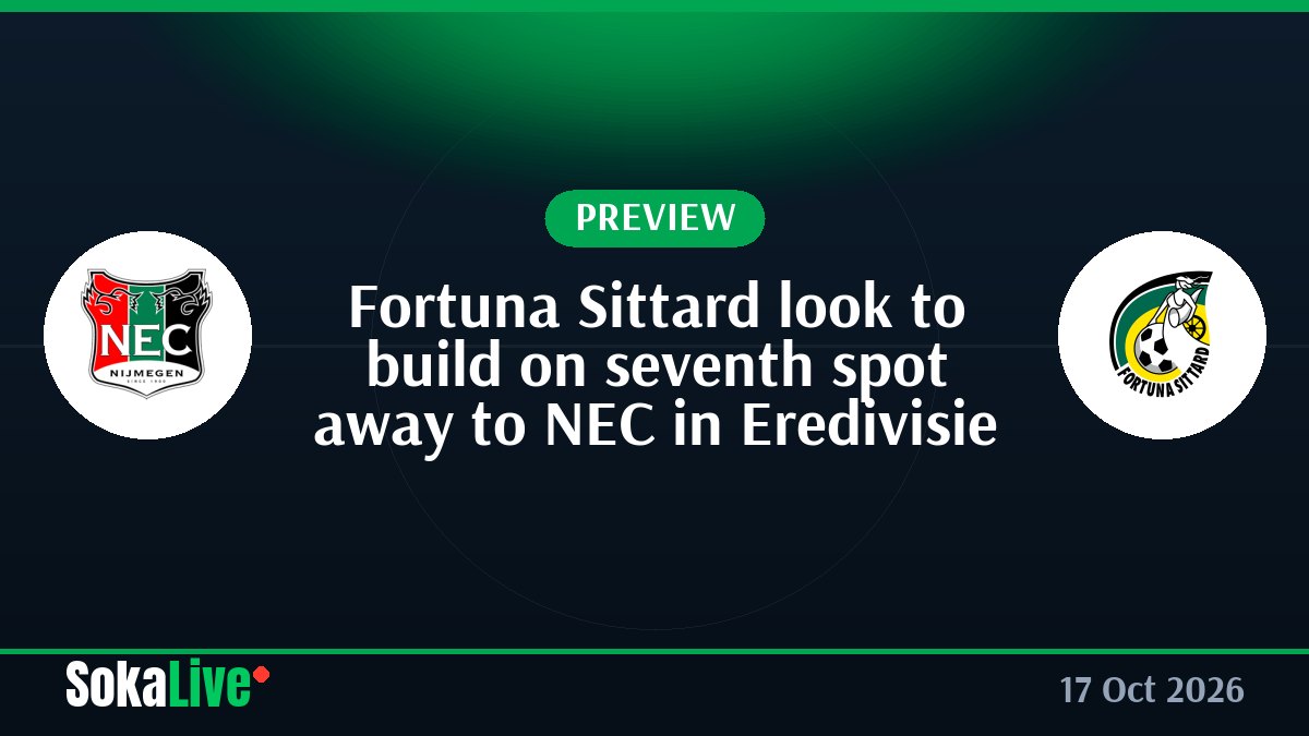 Fortuna Sittard look to build on seventh spot away to NEC in Eredivisie