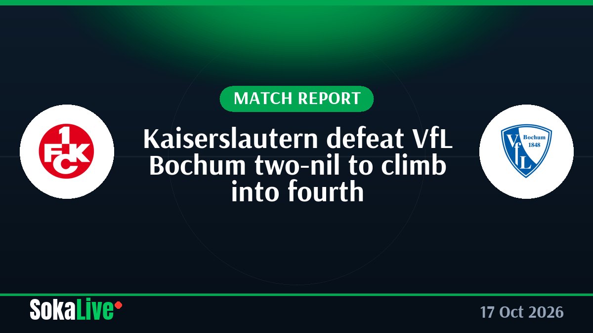 Kaiserslautern defeat VfL Bochum two-nil to climb into fourth