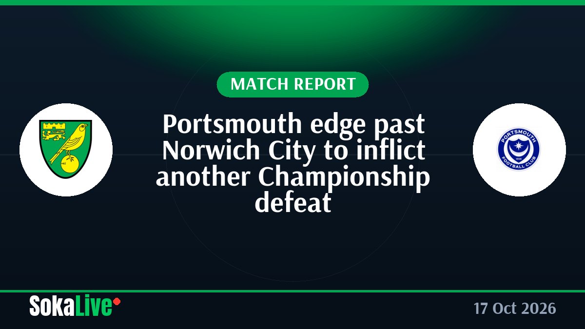 Portsmouth edge past Norwich City to inflict another Championship defeat