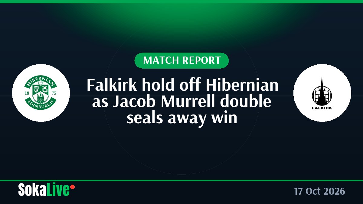 Falkirk hold off Hibernian as Jacob Murrell double seals away win
