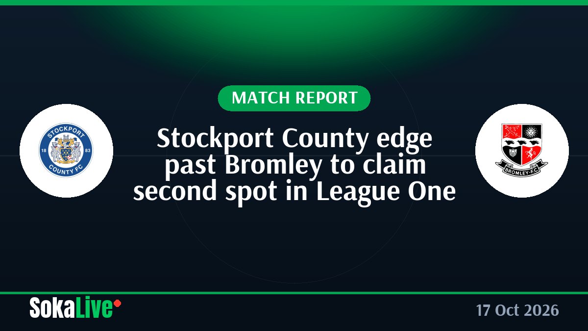 Stockport County edge past Bromley to claim second spot in League One