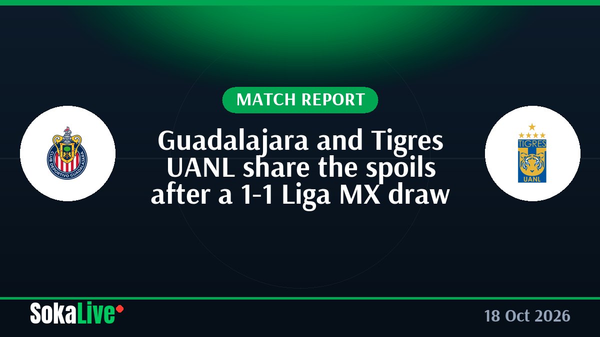 Guadalajara and Tigres UANL share the spoils after a 1-1 Liga MX draw