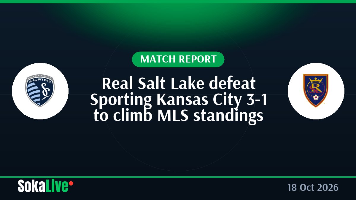 Real Salt Lake defeat Sporting Kansas City 3-1 to climb MLS standings