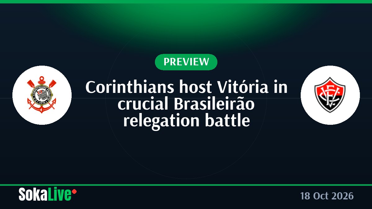 Corinthians host Vitória in crucial Brasileirão relegation battle