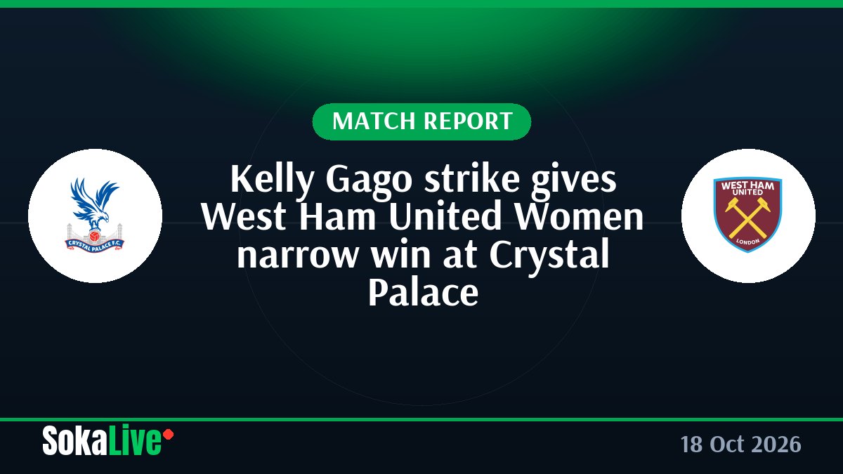 Kelly Gago strike gives West Ham United Women narrow win at Crystal Palace