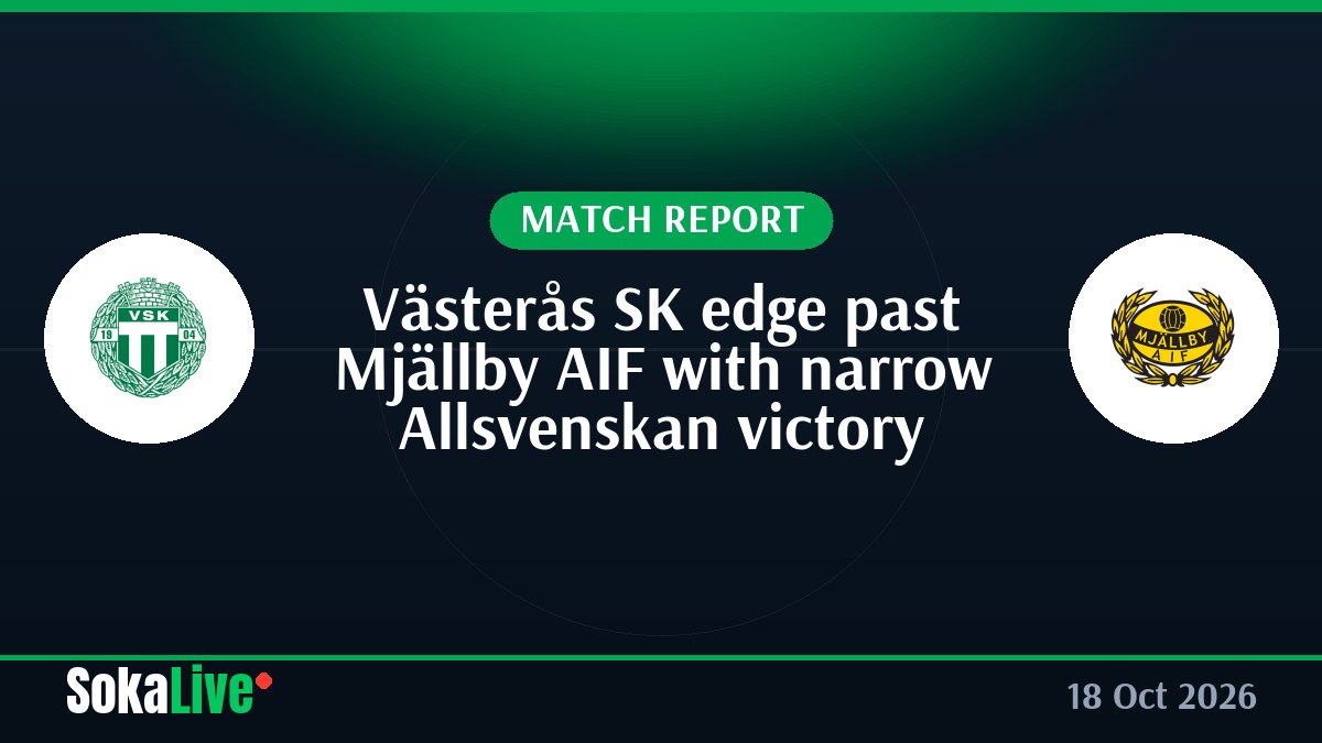 Västerås SK edge past Mjällby AIF with narrow Allsvenskan victory