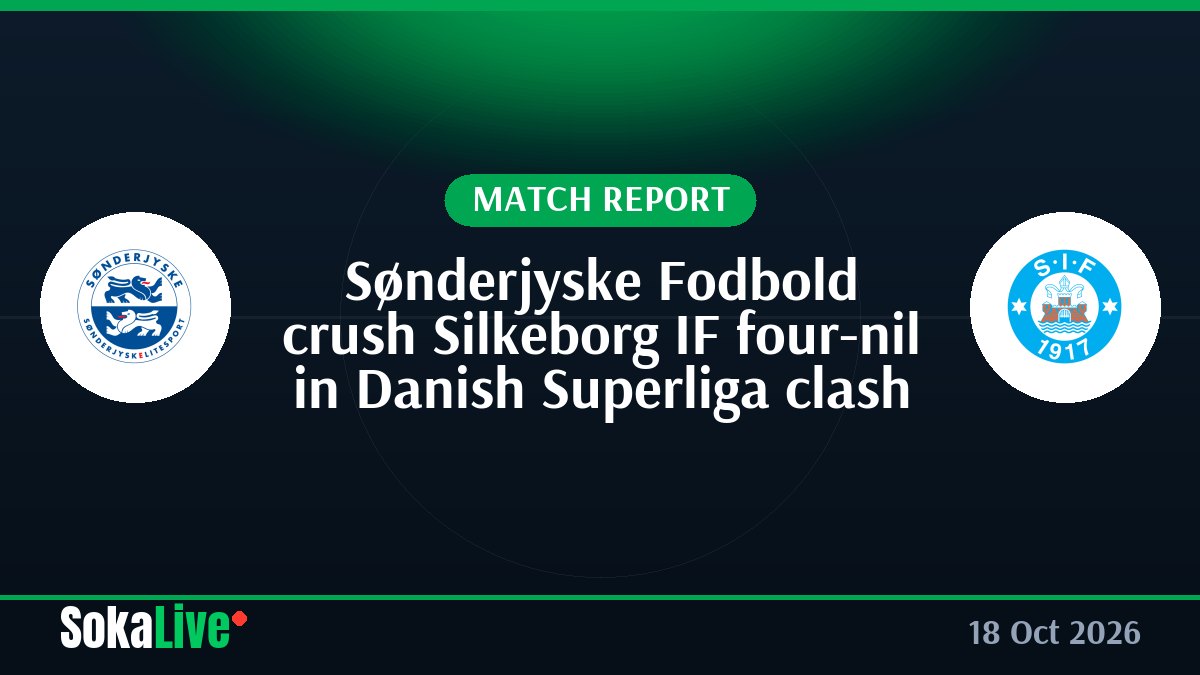 Sønderjyske Fodbold crush Silkeborg IF four-nil in Danish Superliga clash