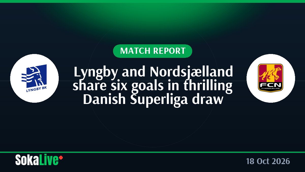Lyngby and Nordsjælland share six goals in thrilling Danish Superliga draw