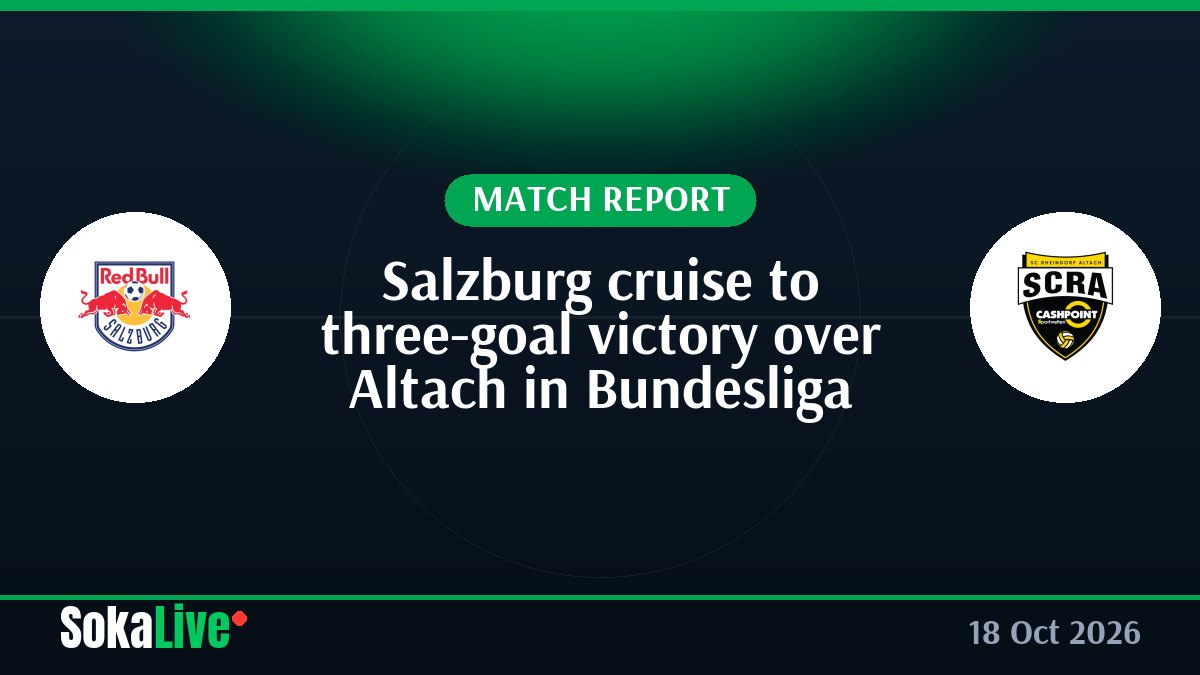 Salzburg cruise to three-goal victory over Altach in Bundesliga