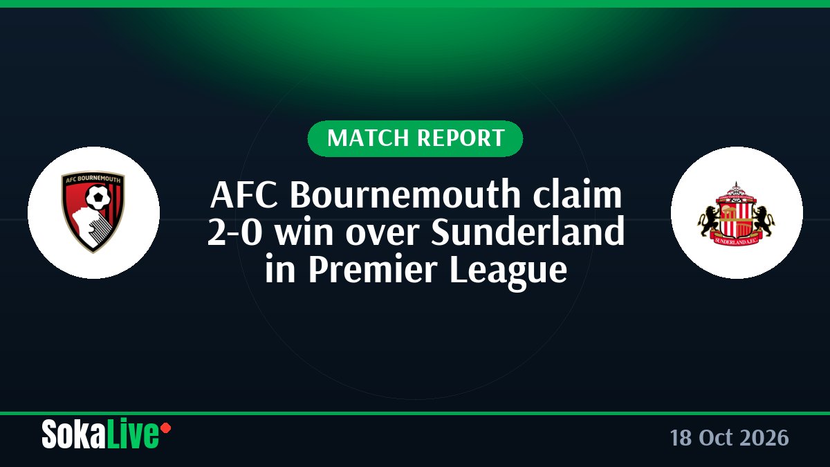AFC Bournemouth claim 2-0 win over Sunderland in Premier League