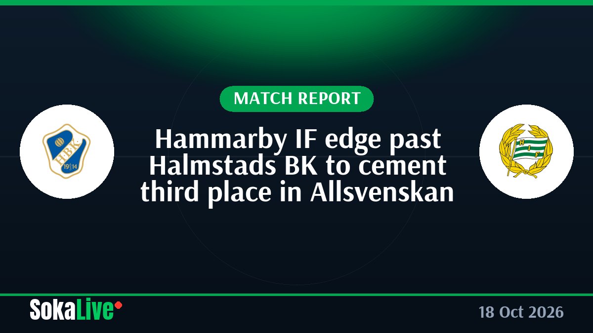Hammarby IF edge past Halmstads BK to cement third place in Allsvenskan