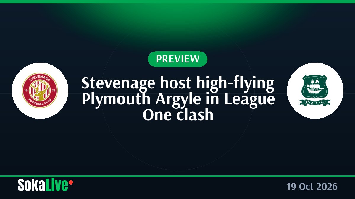 Stevenage host high-flying Plymouth Argyle in League One clash